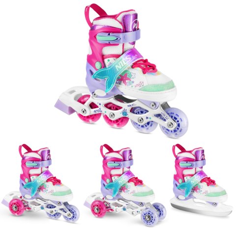 NH18150 4w1 ŁYŻWOROLKI Z WYM. PŁOZĄ HOKEJOWĄ MAZZY ROZM. M(35-38) NILS FUN