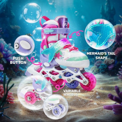 NH18150 4w1 ŁYŻWOROLKI Z WYM. PŁOZĄ HOKEJOWĄ MAZZY ROZM. S(31-34) NILS FUN