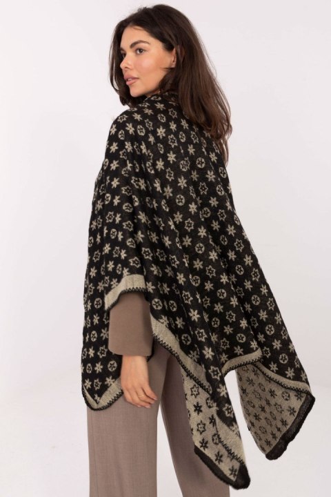 Sweter Poncho Model AT-PN-7661.89 Black/Beige - Factory Price