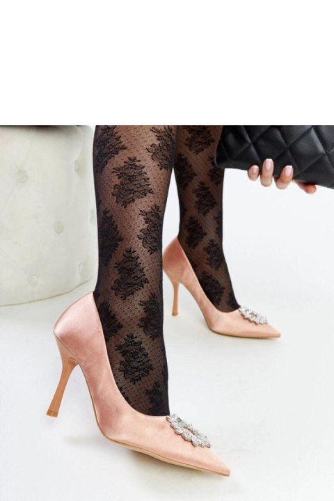 Beżowe szpilki o satynowym wykończeniu z cyrkoniami Clemente - Solea