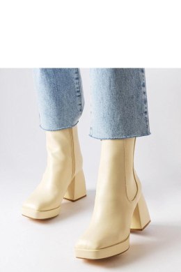 Beżowe botki na masywnym słupku Watson - Solea