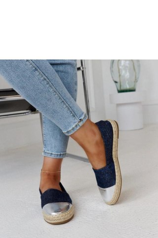 Granatowo-srebrne błyszczące espadryle Surana - Solea