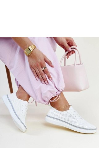 Biało-szare ażurowe tenisówki Biserka - Solea