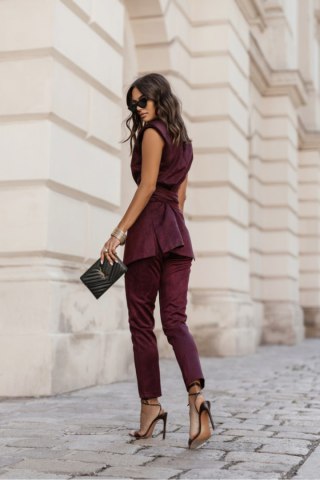 Spodnie Damskie Model Kiara 386128515 Bordo - LaBalancia