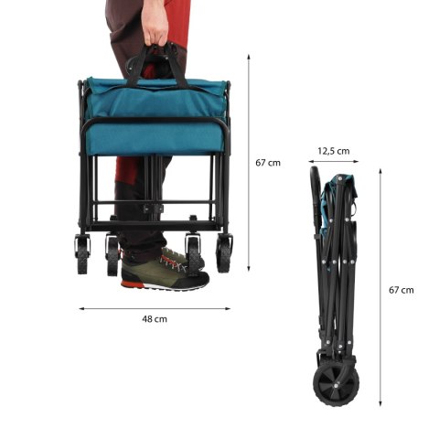 NC4306 WÓZEK TURYSTYCZNY SKŁADANY TURKUSOWY 70L NILS CAMP