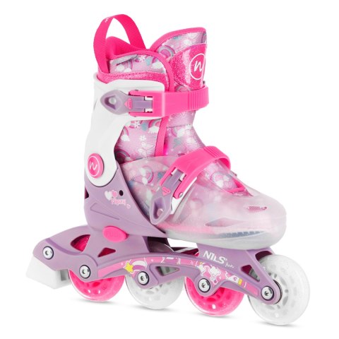 NJ1025 ŁYŻWOROLKI FLIPZY RÓŻOWE ROZM. S(31-34) NILS FUN