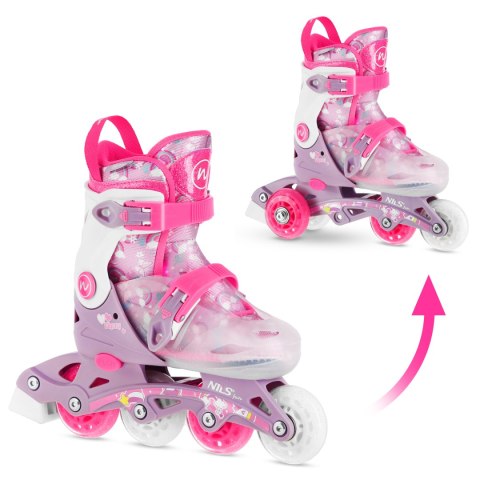 NJ1025 ŁYŻWOROLKI FLIPZY RÓŻOWE ROZM. S(31-34) NILS FUN