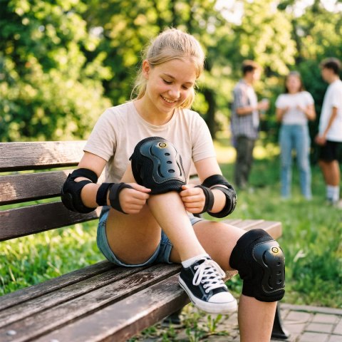 H320 ZESTAW OCHRANIACZY FLY ZŁOTY ROZM. L NILS EXTREME