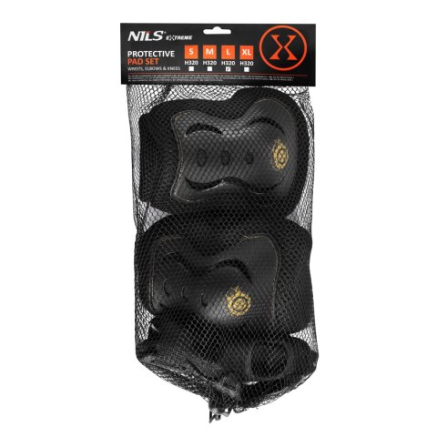 H320 ZESTAW OCHRANIACZY FLY ZŁOTY ROZM. L NILS EXTREME