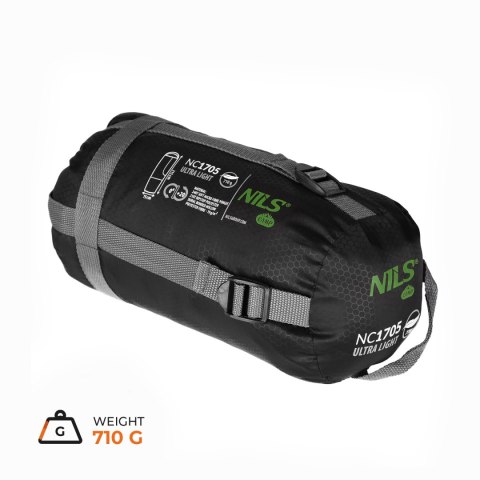 NC1705 ŚPIWÓR ULTRA LIGHT CZARNO-ZIELONY NILS CAMP