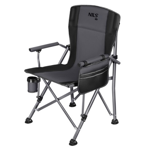 NC3309 KRZESŁO WĘDKARSKIE SKŁADANE SZARO-CZARNE NILS CAMP