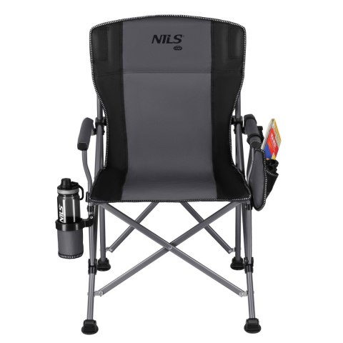 NC3309 KRZESŁO WĘDKARSKIE SKŁADANE SZARO-CZARNE NILS CAMP