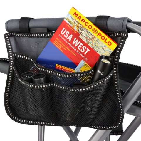 NC3309 KRZESŁO WĘDKARSKIE SKŁADANE SZARO-CZARNE NILS CAMP