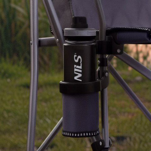 NC3309 KRZESŁO WĘDKARSKIE SKŁADANE SZARO-CZARNE NILS CAMP