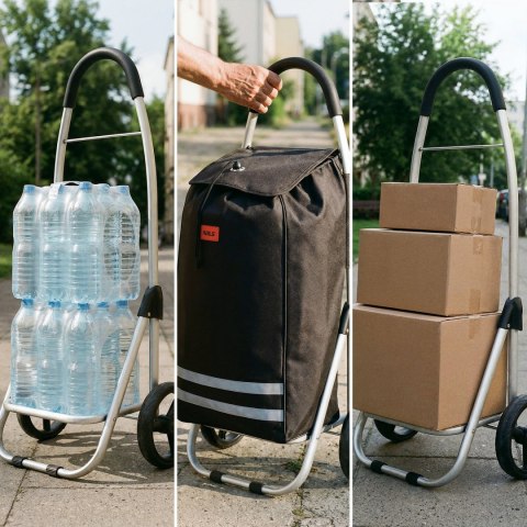 NC4304 WÓZEK ZAKUPOWY SKŁADANY 45L CZARNY NILS