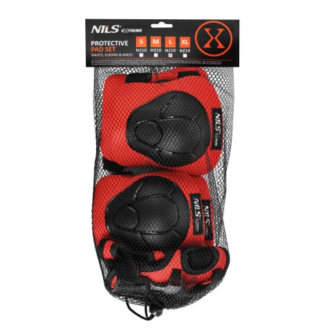 H210 ZESTAW OCHRANIACZY CZERWONY ROZM. XS NILS EXTREME