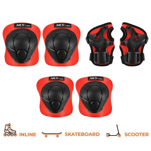 H210 ZESTAW OCHRANIACZY CZERWONY ROZM. S NILS EXTREME