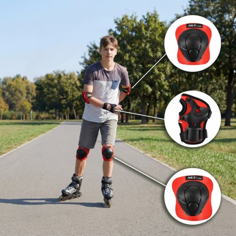 H210 ZESTAW OCHRANIACZY CZERWONY ROZM. S NILS EXTREME