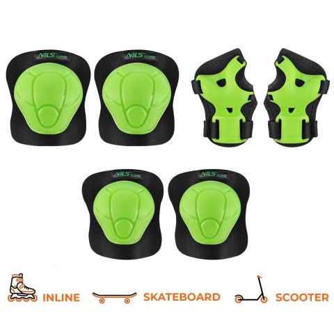 H210 ZESTAW OCHRANIACZY ZIELONY ROZM. XS NILS EXTREME