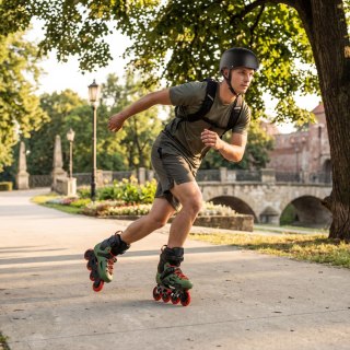 NA1601 ŁYŻWOROLKI SLALOMOWE SLAYD ZIELONE ROZM. 37 NILS EXTREME