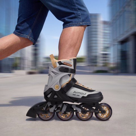 NA22151 ŁYŻWOROLKI ARMOUR SZARE ROZM. 39 NILS EXTREME