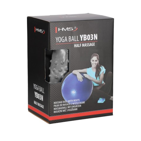 YB03 NEW 55CM VIOLET PIŁKA GIMNASTYCZNA MASUJACA HMS