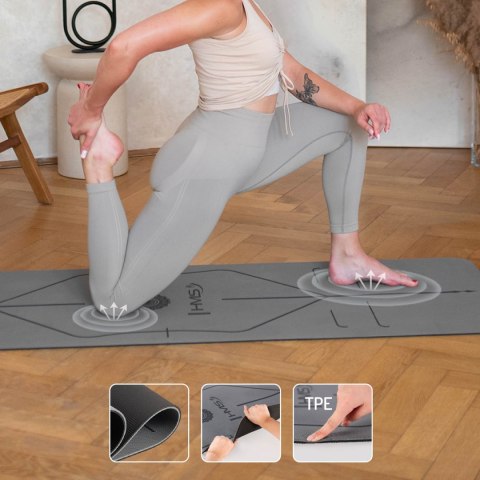 ZESTAW DO JOGI HMS GRAY MATA TPE YM10 + KOSTKA KJ02 + PASEK SJ02