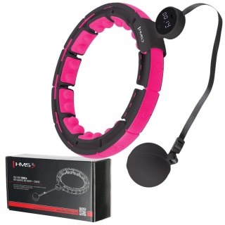 HHM16 HULA HOP BLACK/PINK Z MAGNESAMI I OBCIĄŻNIKIEM + LICZNIK HMS