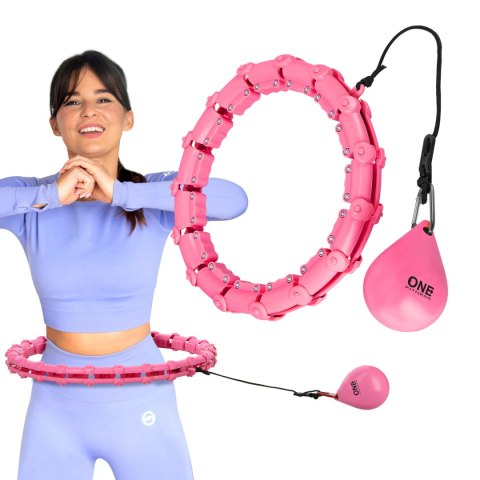ZESTAW HULA HOP OHA02 PINK Z WYPUSTKAMI I OBCIĄŻNIKIEM ONE FITNESS + PAS BR160