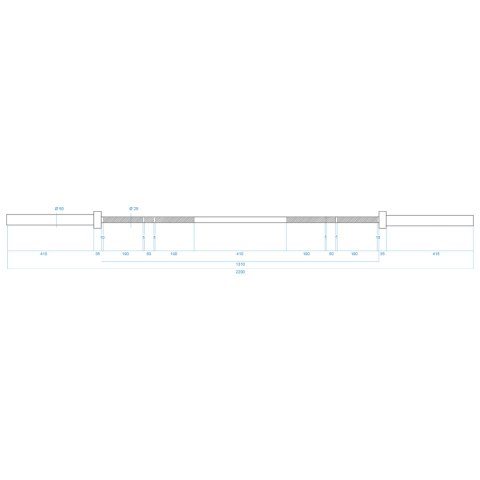 GO900 GRYF OLIMPIJSKI 20KG 2200MM HMS PREMIUM + ZG1500 SILVER ZACISKI LOCK JAW (2 szt)