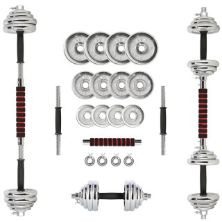 STC21 SZTANGIELKI REGULOWANE W WALIZCE CHROMOWANE 20KG HMS