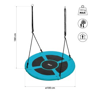 NB5031 BOCIANIE GNIAZDO HUŚTAWKA TURKUS ŚR.100 CM NILS
