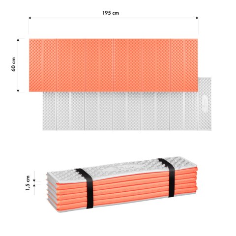 NC17103 KARIMATA SKŁADANA TURYSTYCZNA Z PODBICIEM ALUMINIOWYM + XPE 195 CM POMARAŃCZOWA NILS CAMP