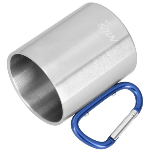 NC17110 KUBEK KEMPINGOWY Z KARABIŃCZYKIEM 300 ML STAL NIERDZEWNA NIEBIESKI NILS CAMP