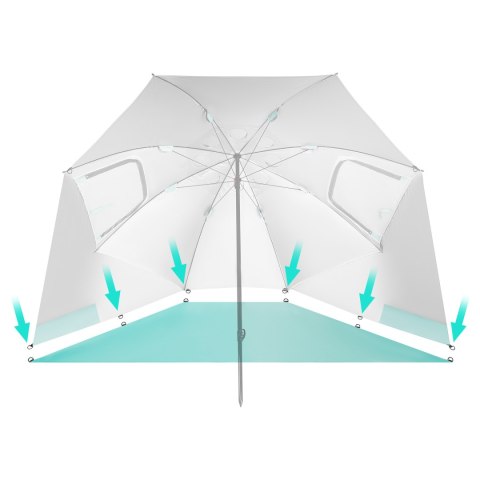 NC17114 PARASOL/PARAWAN PLAŻOWY 2W1 XXL 240 CM ZIELONY NILS