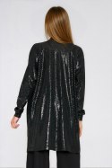 Cienki cekinowy blezer Z95 Black - Nife