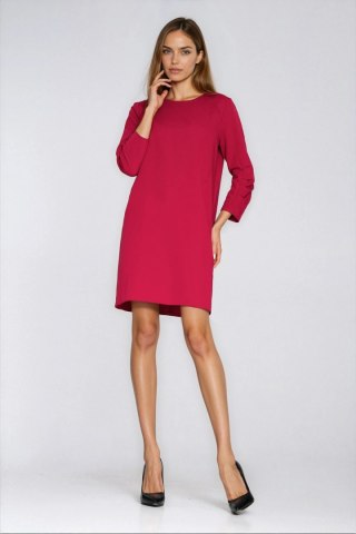 Sukienka z zakładkami na rękawach S291 Red - Nife
