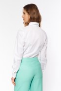 Biała koszula z żabotem K79 White - Nife
