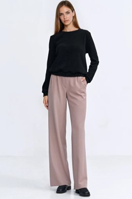 Bluza z dzianiny prążkowanej z długim rękawem BL13 Black - Nife