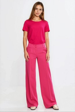 Bluzka basic z krótkim rękawem B215 Fuksja - Nife