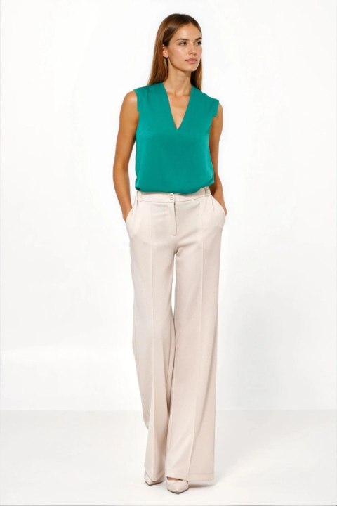 Spodnie Beżowe spodnie loose cut SD131 Beige - Nife