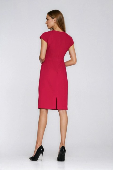 Sukienka z zakładkami na dekolcie S289 Red - Nife