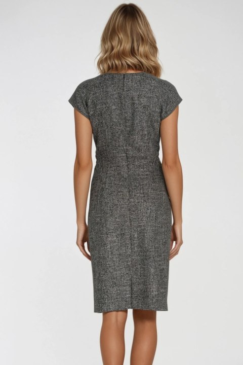 Sukienka z zakładkami na dekolcie Z275 Black - Nife