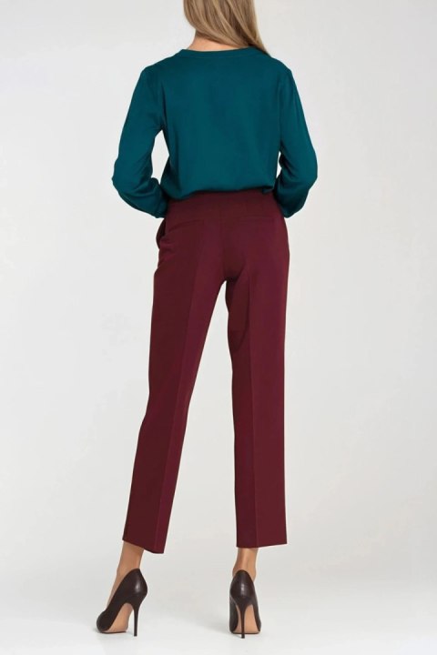 Wiskozowa bluzka z szeroką plisą na dekolcie B196 Szmaragd - Nife