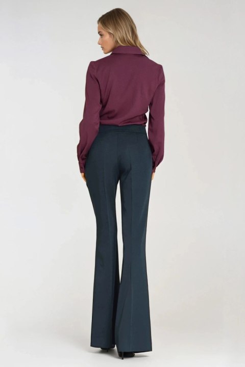 Wiskozowa bluzka z żabotem B202 Śliwka - Nife