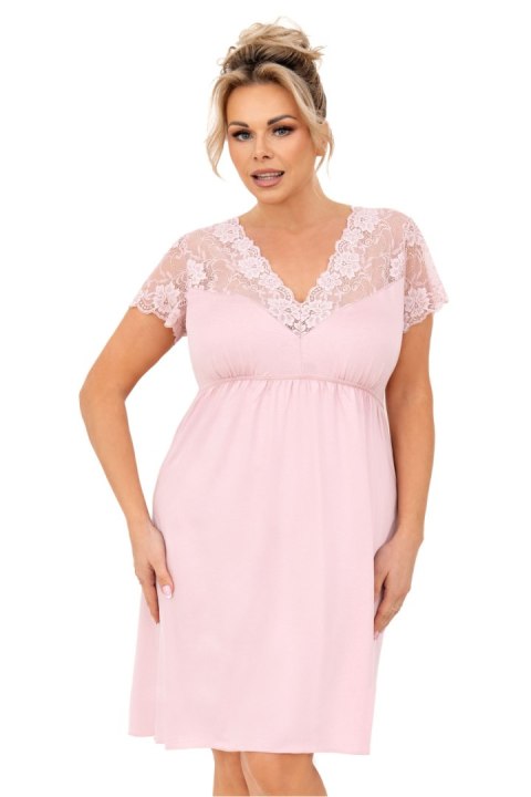 Koszula Nocna Model Livia Plus Size Powder Pink - Donna