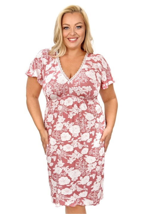 Koszula Nocna Model Tina Plus Size Dirty Pink - Donna