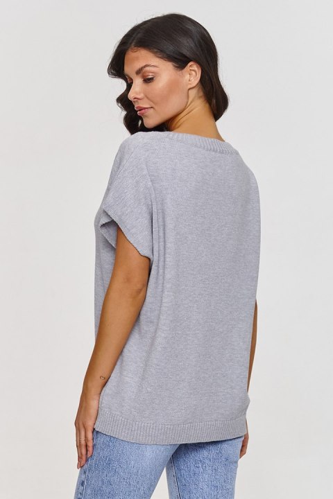 Kamizelka Model S157 Grey Melange - Makadamia