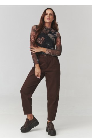 Bluzka Model C18 Flowers Print - Makadamia