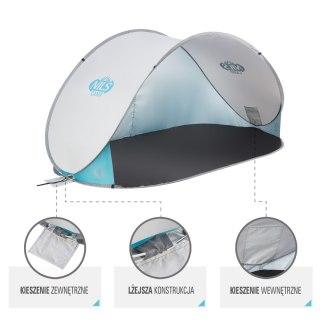 NC3174 JASNOSZARY NAMIOT PLAŻOWY SAMOROZKŁADAJĄCY PODŁOGA NILS